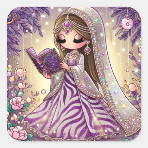 Girl  square sticker