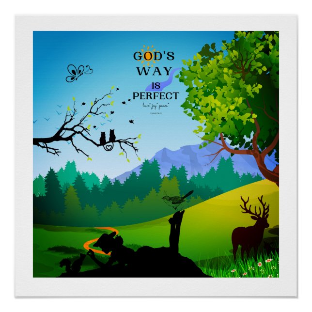 Girl & Squirrel In Wildlife Poster (Front)