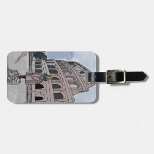 Girl standing front of Colosseum. Luggage Tag