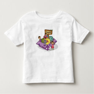 Girl standing with arms raised and boys sitting toddler T-Shirt