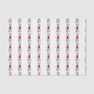 Girl Stick Figure Soccer Red Uniform Tissue Paper