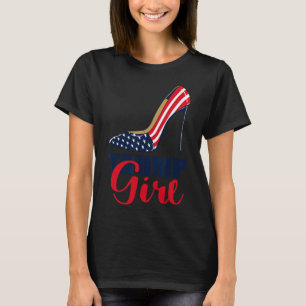 Girl Stilettos High Heel American Flag Trump 2024 T-Shirt