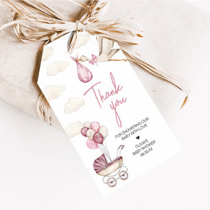 Girl Storck Special Delivery Baby Shower Favor Tag