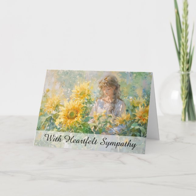 *~* Girl Sun Flowers TV2 Sympathy Love Light Card (Front)