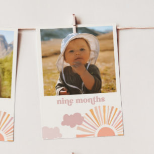 Girl Sun Monthly Banner Card - Nine Months