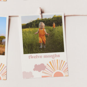 Girl Sun Monthly Banner Card - Twelve Months