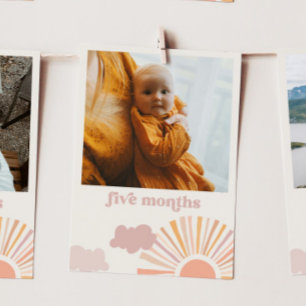 Girl Sun Monthly Banner - Five Months Card