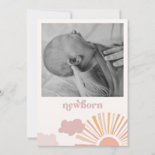 Girl Sun Monthly Banner - Newborn Invitation