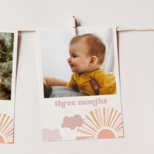 Girl Sun Monthly Banner - Three Months Invitation