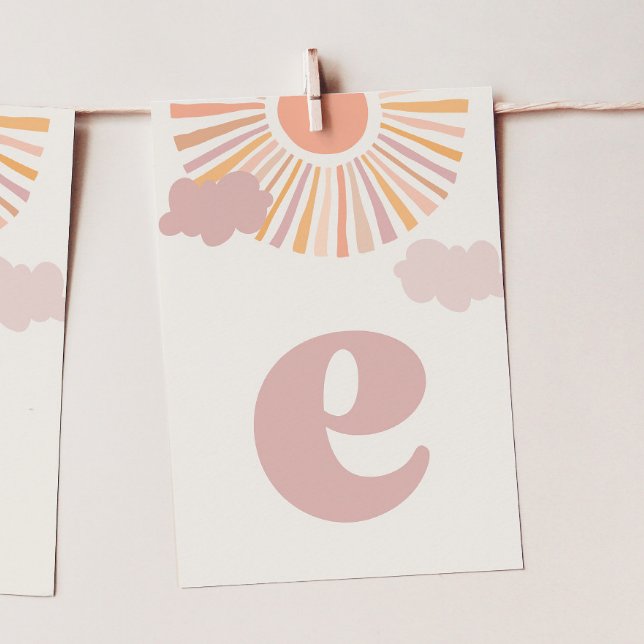 Girl Sun ONE High Chair Banner - Letter "E" Invitation (Creator Uploaded)