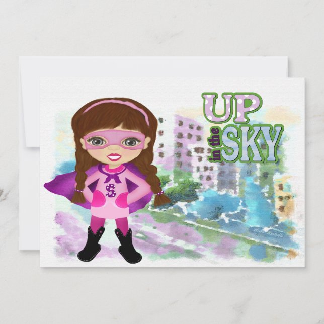 Girl Super Hero Invitation (Front)