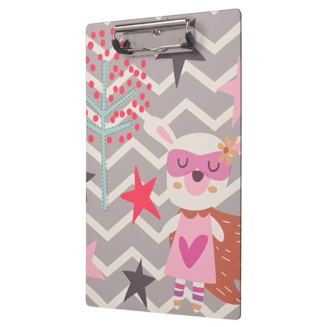 Girl Superhero Bunny Clipboard (Left)