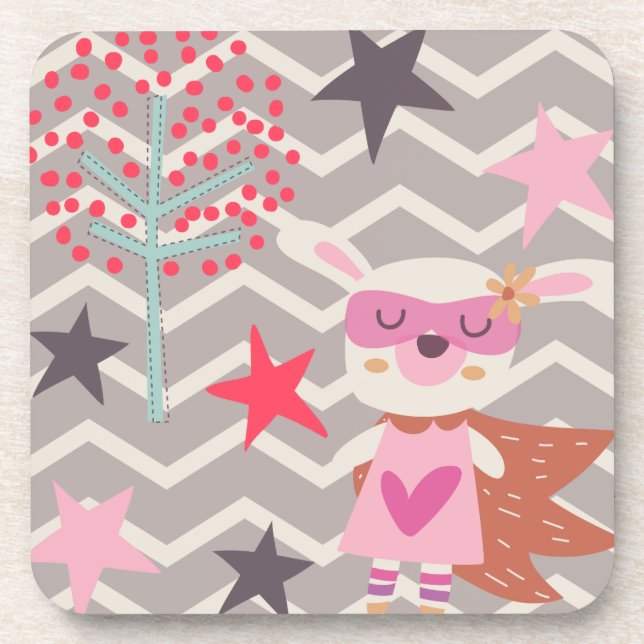 Girl Superhero Bunny Coaster (Front)