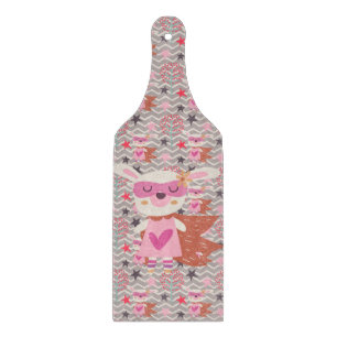 Girl Superhero Bunny Cutting Board