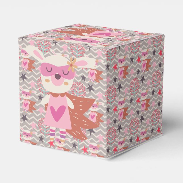 Girl Superhero Bunny Favour Box (Back Side)