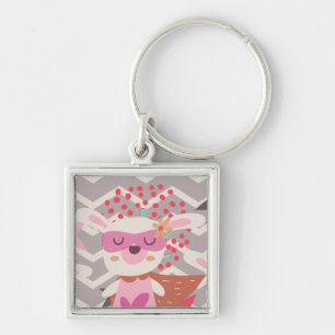 Girl Superhero Bunny Key Ring