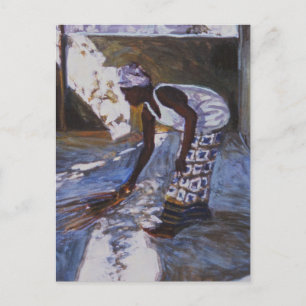 Girl Sweeping I 2002 Postcard
