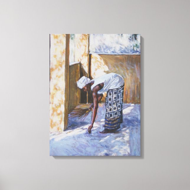 Girl Sweeping II 2002 Canvas Print (Front)