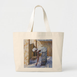 Girl Sweeping II 2002 Large Tote Bag
