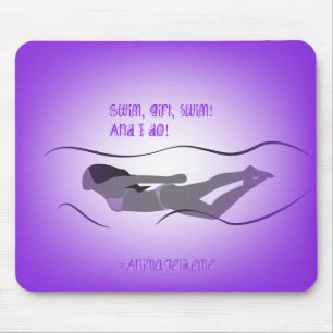 Girl Swimmer Mouse Mat