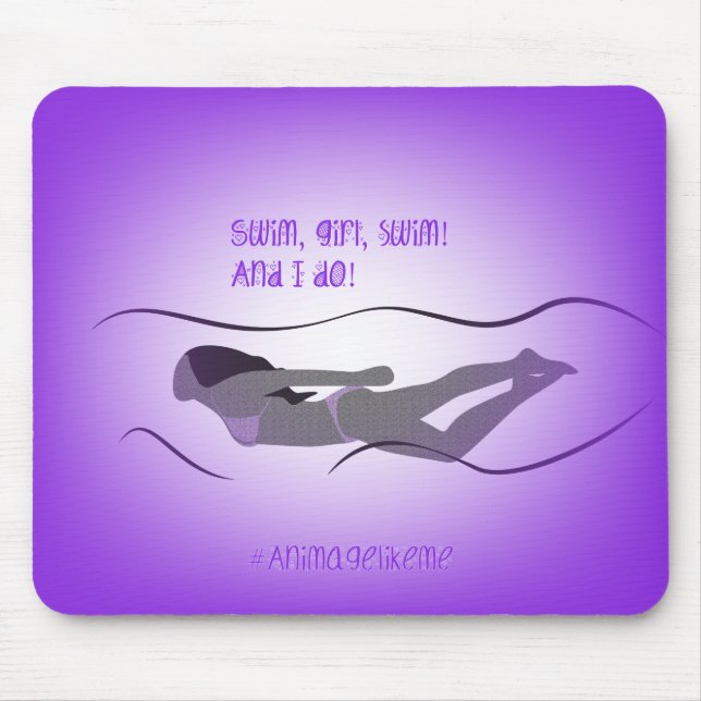 Girl Swimmer Mouse Mat (Front)