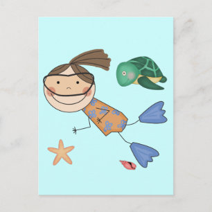 Girl Swimming T-shirts and Gifts Postcard