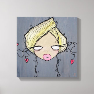 "Girl Talk" Wrapped Canvas, 12"x12" Canvas Print