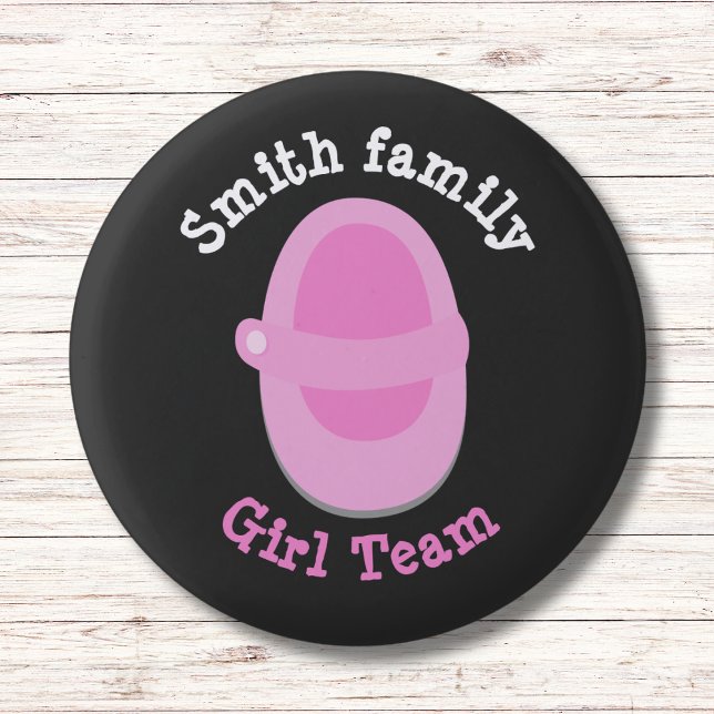girl team gender reveal button (Creator Uploaded)