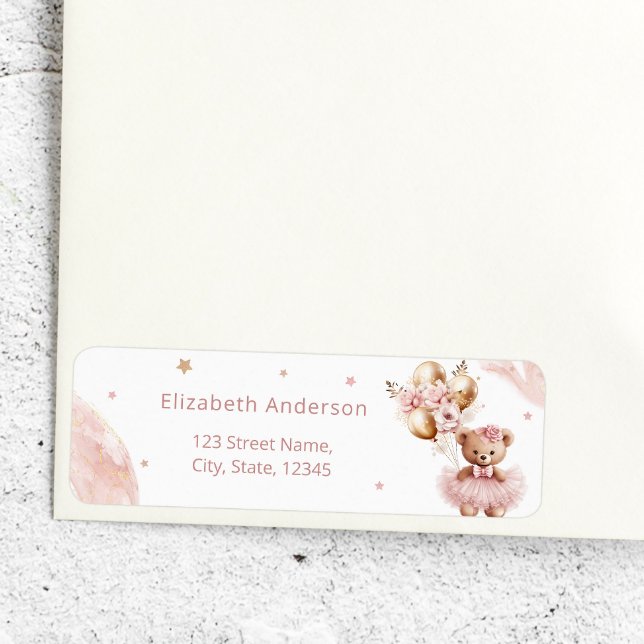 Girl Teddy Bear Balloon Bearly Wait Baby Shower (Creator Uploaded)