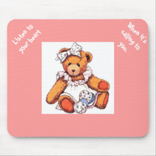 Girl Teddy Bear Mouse Pad
