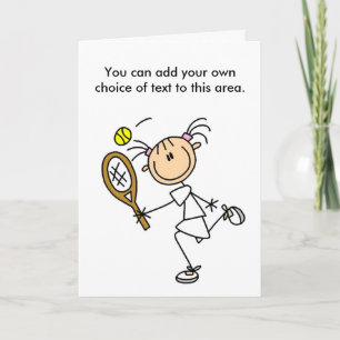 Girl Tennis Player Customisable Card