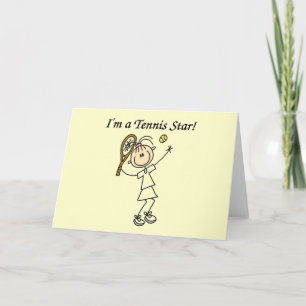 Girl Tennis Star T-shirts and Gifts Card