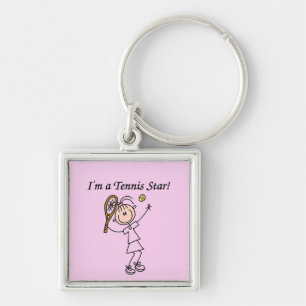 Girl Tennis Star T-shirts and Gifts Key Ring