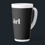 Girl Text Name Black Colour Background Latte Mug<br><div class="desc">Girl Text Name Black Colour Background Latte Mug

Normande font With White colour Text

Size Large Latte Mug,  17oz

Super and Comfortable Mugs or Cups to your lovely home and Working Office</div>