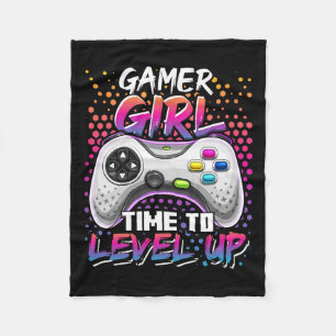 Girl Time To Level Up Video Game Birthday Gift Gir Fleece Blanket