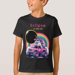 Girl Total Solar Eclipse Monster Truck T-Shirt