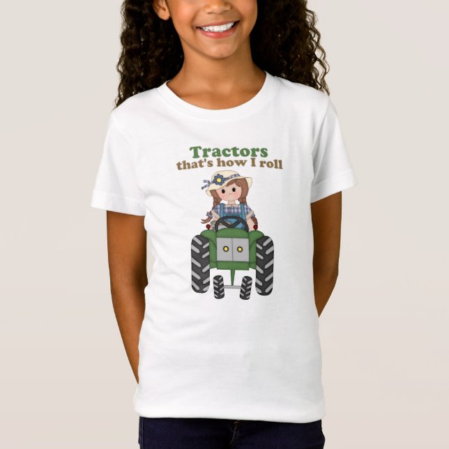 Girl Tractor Roll T-Shirt (Front)