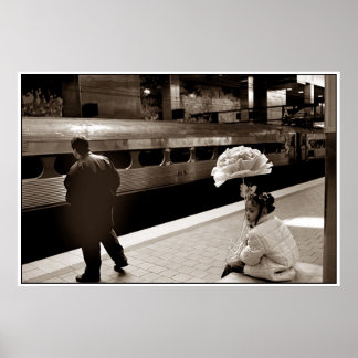Girl Train Flower Poster
