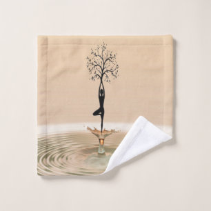 Girl Tree Silhouette Yoga Bath Towel Set