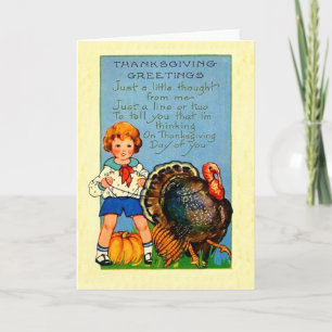 Girl & Turkey Holiday Card