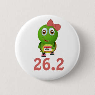 Girl Turtle 26.2 (marathon) 6 Cm Round Badge