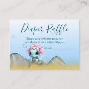 Girl Turtle Diaper Raffle Enclosure Card