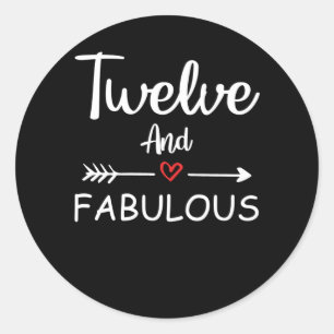 Girl Twelfth Birthday 12 Year Old Birthday Girl Classic Round Sticker