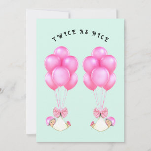 Girl Twins Baby Shower Invitation