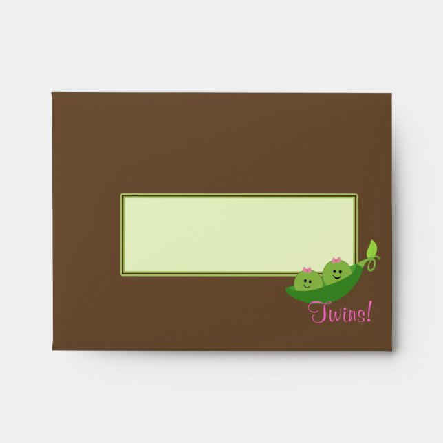 Girl Twins Peas in a Pod Envelope (Front)