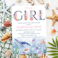 Girl Under the Sea Baby Shower Invitation