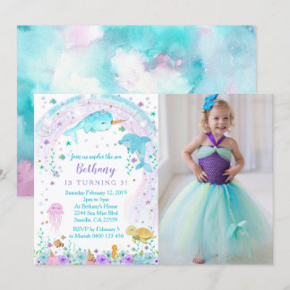 Girl Under the Sea Photo Invitation, Photo Card