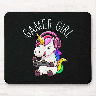 Girl Unicorn Gaming Cute Video Game Gift Women Gir Mouse Pad