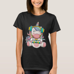 Girl Unicorn Gaming Cute Video Game Women Girls T-Shirt