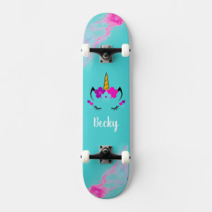 Girl Unicorn skateboard with name